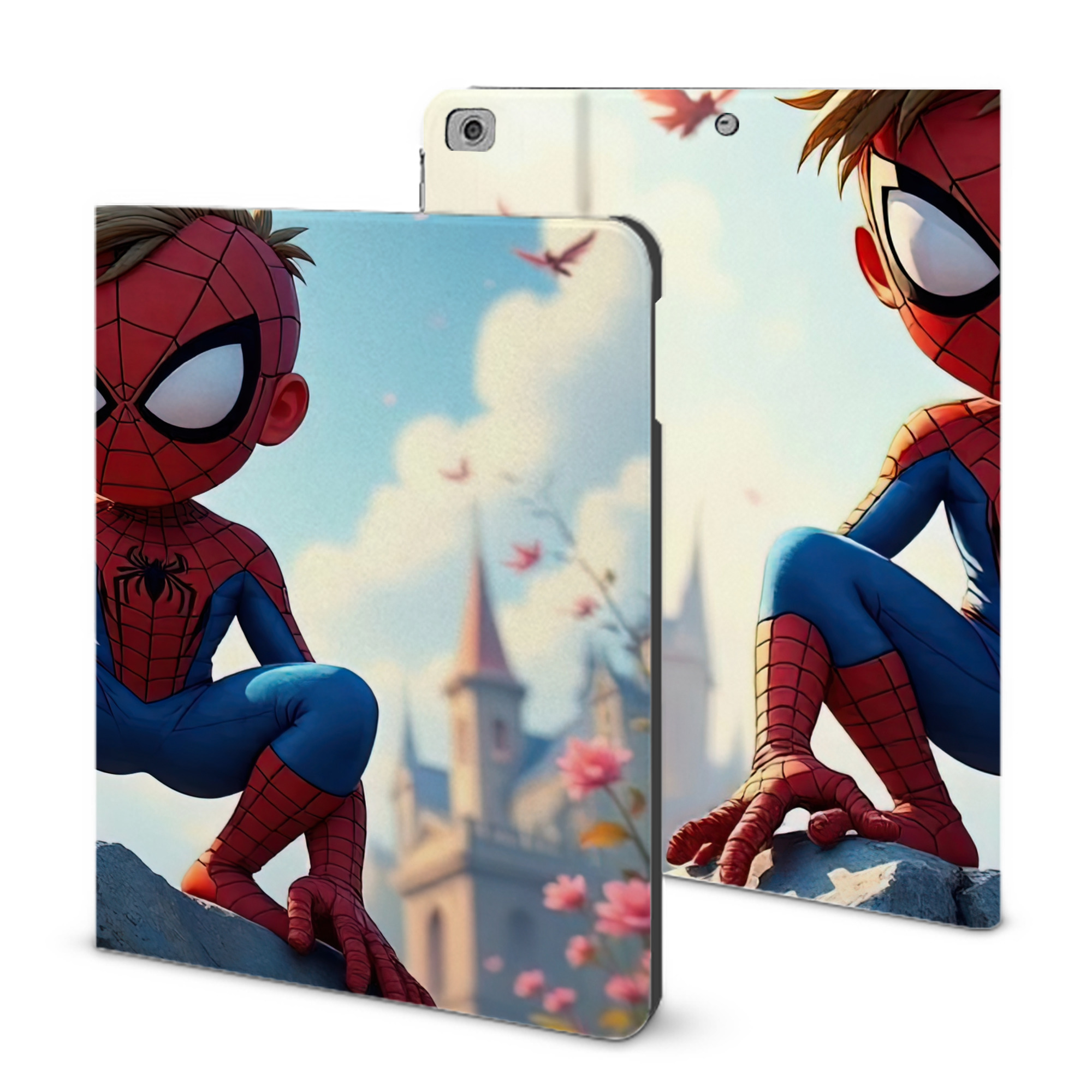 （画像用） Spider Man スパイダーマン IPad ケース ブック型 PUレザー TPU 耐衝撃 軽量 薄型 ペン収納なし 全面保護 IPad 各モデル対応